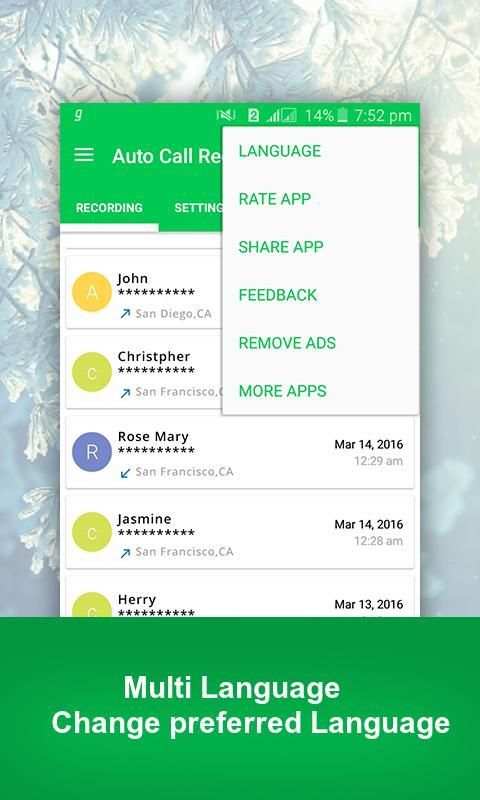 Auto Call Recorder Lite स्क्रीनशॉट 6