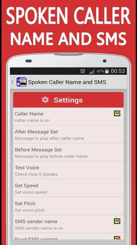 Spoken Caller Name and SMS скриншот 4