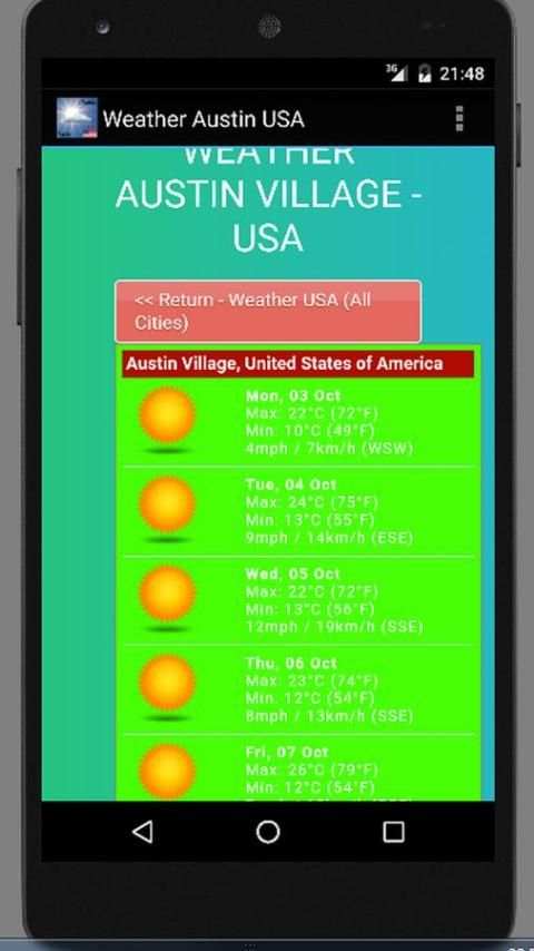 Weather Austin USA स्क्रीनशॉट 2