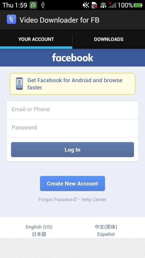 Downloader Facebook Video Free screenshot 1
