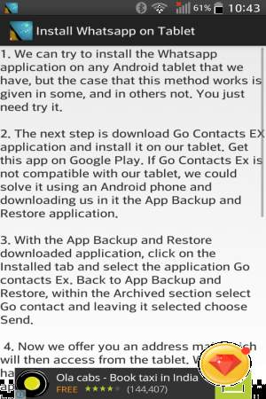 Install Whatsapp On tablet screenshot 3