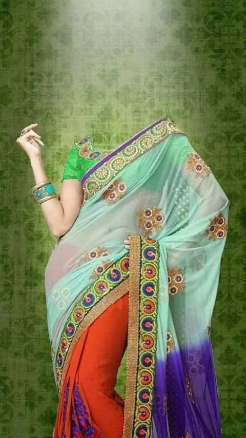 Woman Saree Photo Montage 4 تصوير الشاشة
