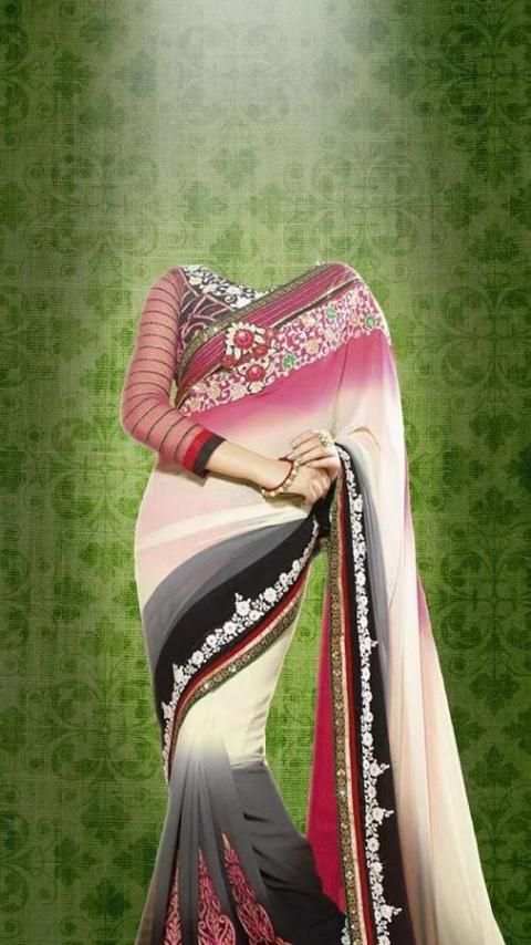 Woman Saree Photo Montage 1 تصوير الشاشة