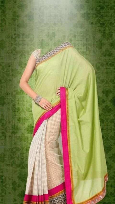 Woman Saree Photo Montage 2 تصوير الشاشة