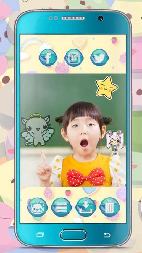 Kawaii Stiker Editor Foto screenshot 4