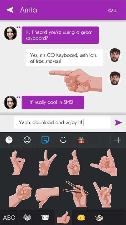 Keyboard Sticker Hand Emotes 1 تصوير الشاشة