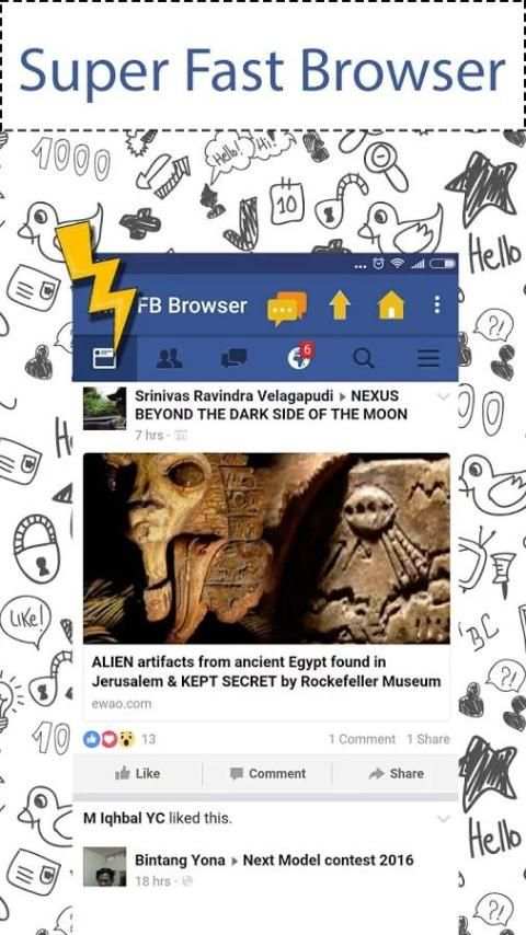 Mini for facebook mini fb lite स्क्रीनशॉट 2