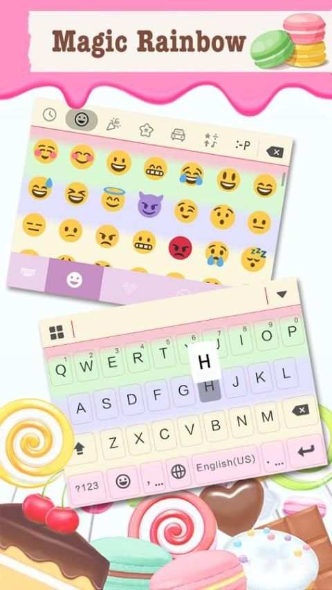 Magic Rainbow Keyboard Theme 1 تصوير الشاشة