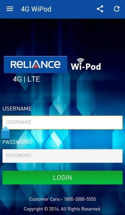 Reliance 4G/LTE Wipod App screenshot 15
