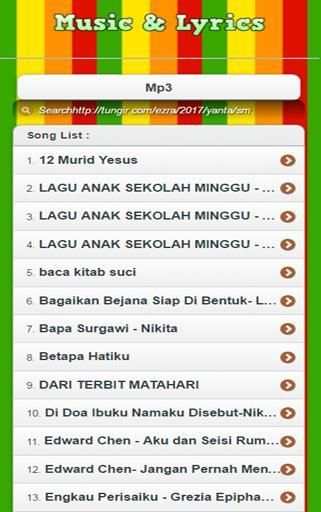 Lagu Anak Sekolah Minggu 2017 screenshot 3