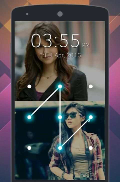 Dual Photo Pattern Lock Screen screenshot 1