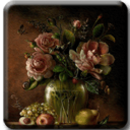 Vase with flowers icon