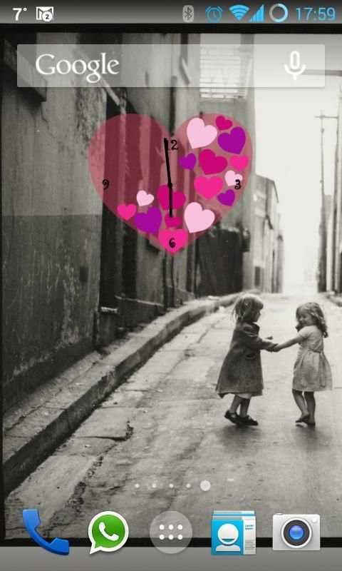 Pink Love Heart Clock Widget screenshot 7