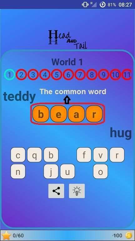 Head & Tail Word Game screenshot 2