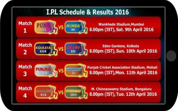 Schedule for IPL 2016 स्क्रीनशॉट 8