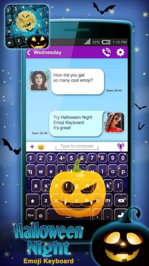 Malam Hallow Papan Ketik Tema screenshot 1