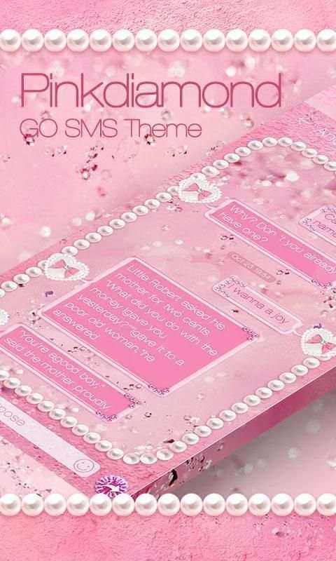 GO SMS PINK DIAMOND THEME 10 تصوير الشاشة