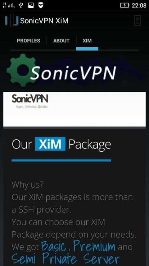 SonicVPN XiM - Mobile 1 تصوير الشاشة