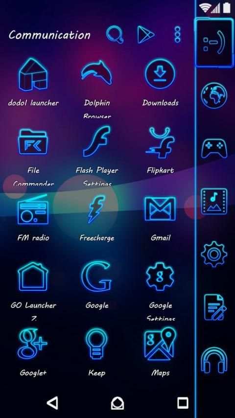 Smart Launcher Theme Neon 2 تصوير الشاشة