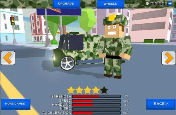 Blocky Army City Rush Racer स्क्रीनशॉट 2