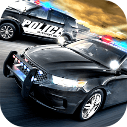 Police car driving crime case icon