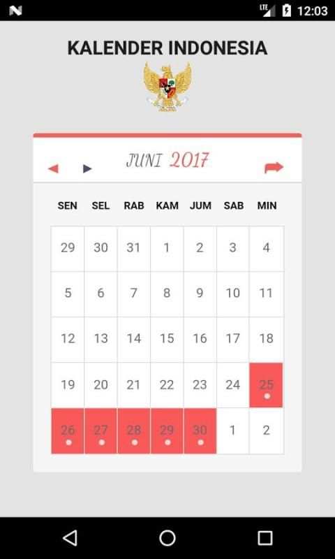 Kalender Indonesia 2017 5 تصوير الشاشة