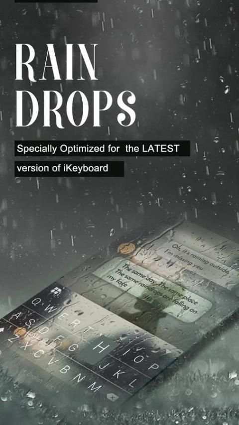 Rain Drops Flat iKeyboardTheme स्क्रीनशॉट 4