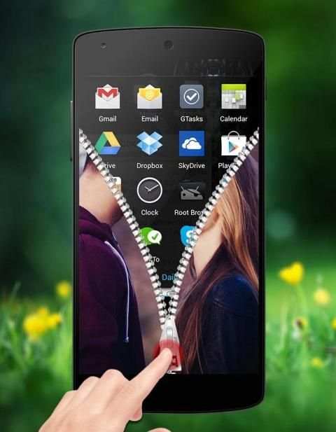 Couple Photo Zipper LockScreen скриншот 1