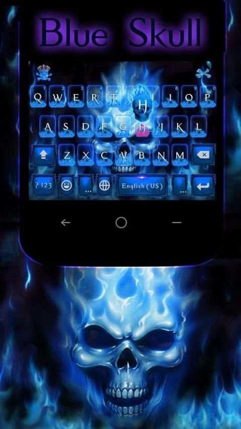 Blue Skull Emoji KeyboardTheme screenshot 5