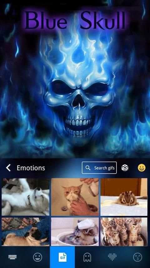 Blue Skull Emoji KeyboardTheme screenshot 3