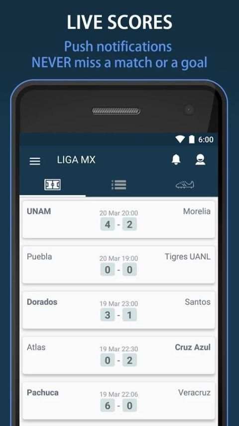 Livescore for MX Liga BBVA 3 تصوير الشاشة