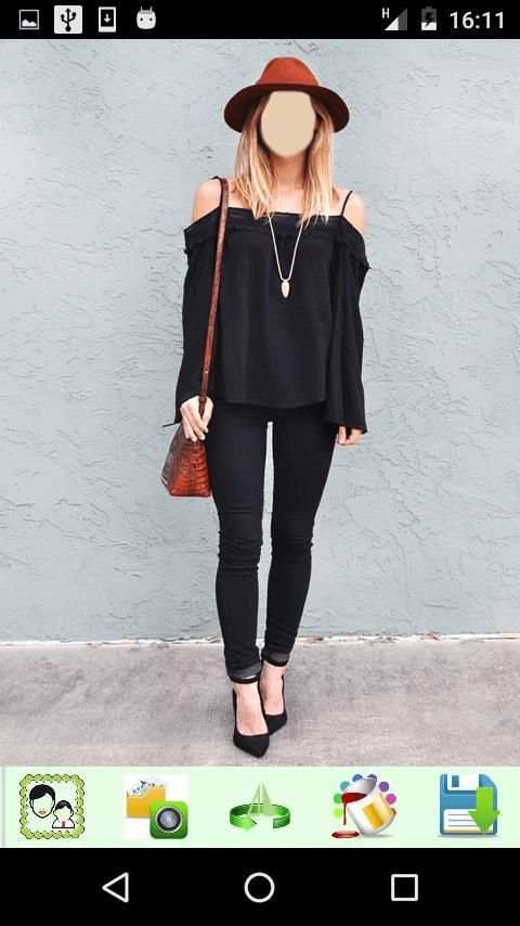 Girls Black Jeans Look 4 تصوير الشاشة