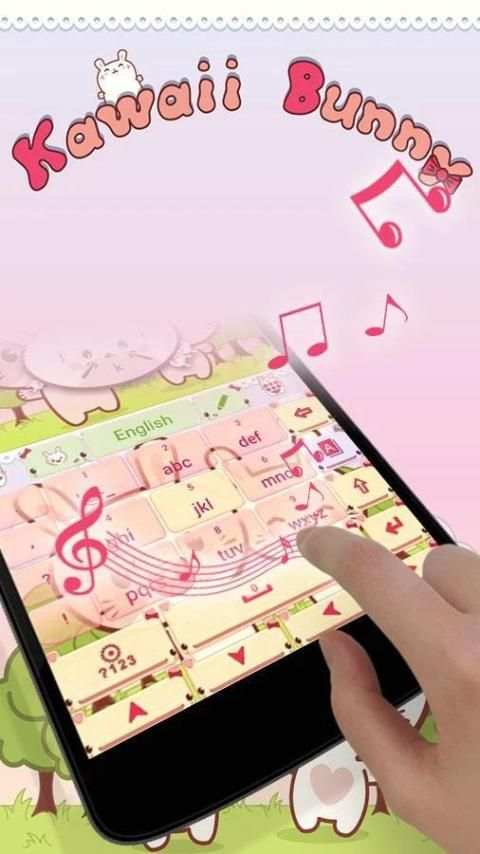 Kawaii Bunny GO Keyboard Theme screenshot 4