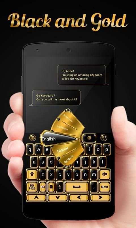 Black N Gold GO Keyboard Theme screenshot 4