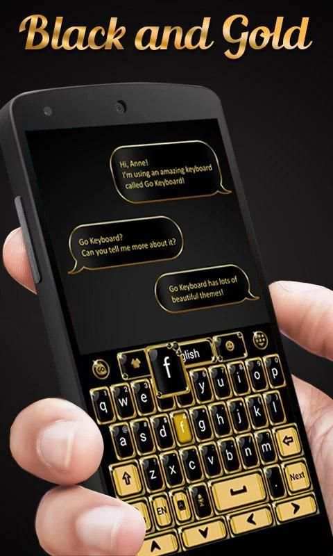 Black N Gold GO Keyboard Theme screenshot 3
