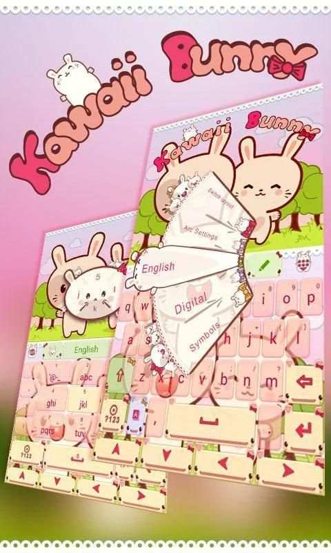 Kawaii Bunny GO Keyboard Theme screenshot 2
