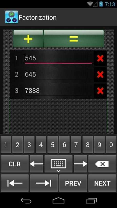 Factorization. Factor calc. screenshot 2