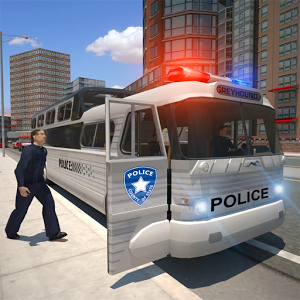 Police bus prison transport 3D أيقونة