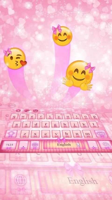 Pink Bow Girly Typewriter 2 تصوير الشاشة