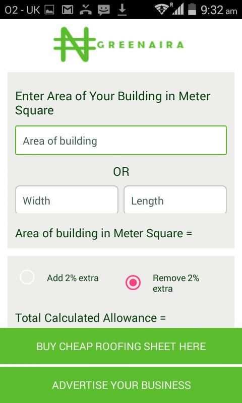 Roofing Sheet Calculator скриншот 1
