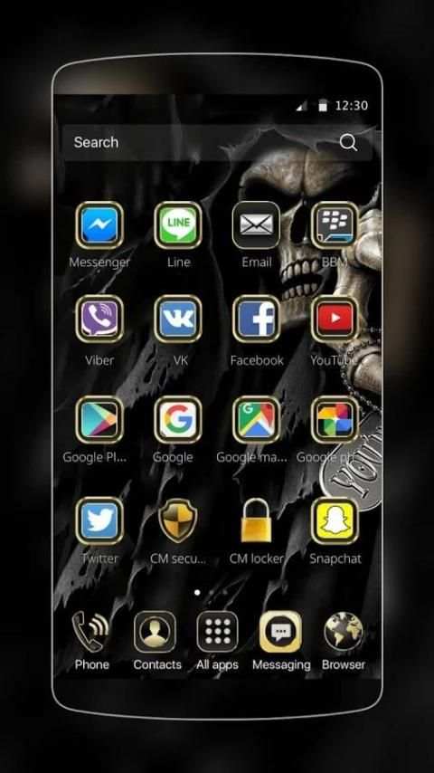 Hitam Skull Tema screenshot 2