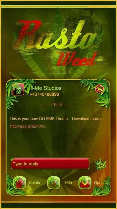 GO SMS Rasta Weed screenshot 1