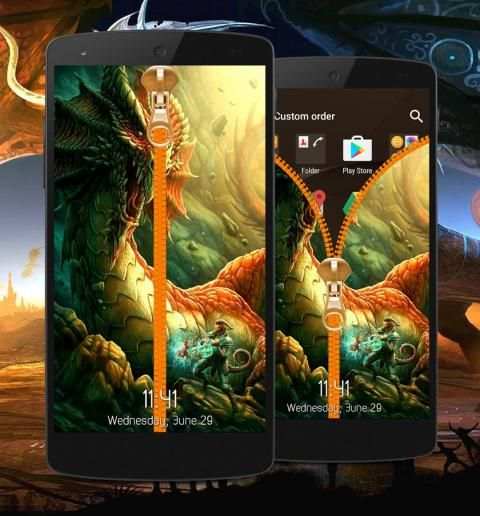 Dragon Zipper Lock Screen स्क्रीनशॉट 1