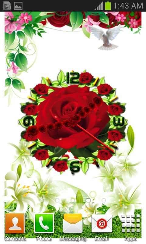 Rose Flower Clock 10 تصوير الشاشة