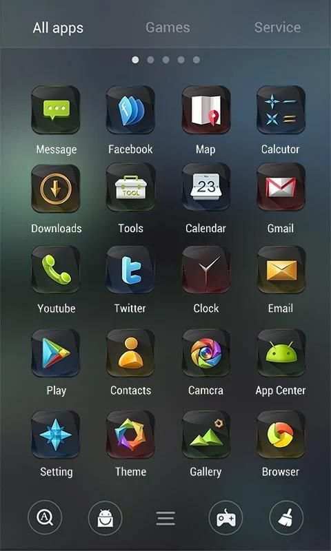 Obsidian GO Launcher Theme 3 تصوير الشاشة