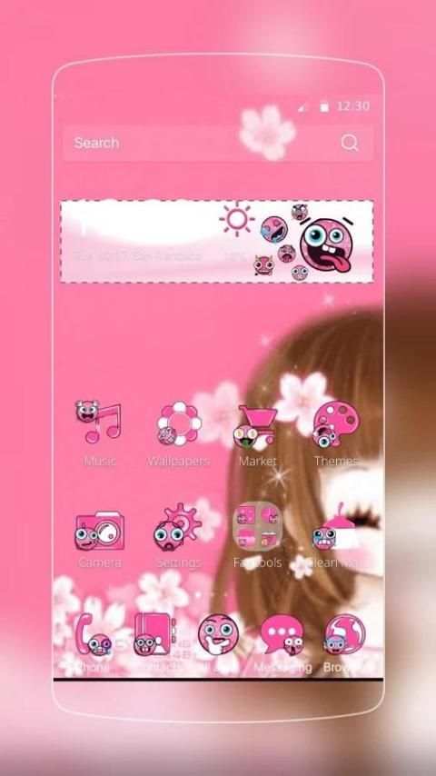 Sakura Cute Girl Tema screenshot 3