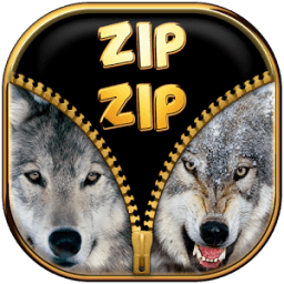 Wolf Lock Screen Zipper أيقونة
