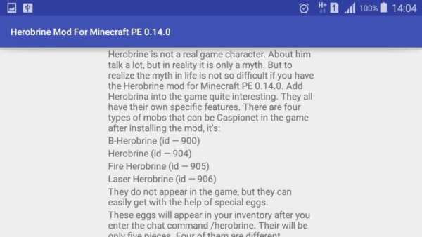 Mod Herobrine For Minecraft PE screenshot 1