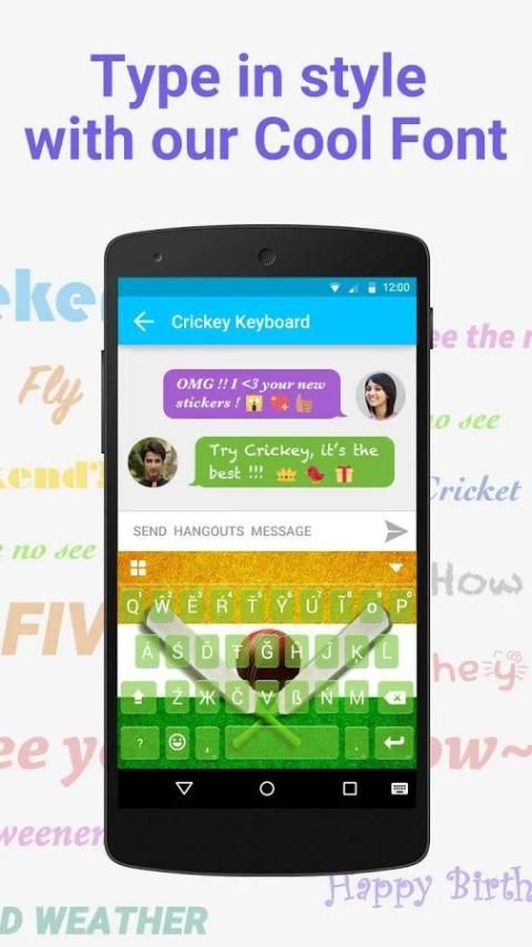 Crickey Keyboard Free Stickers 4 تصوير الشاشة