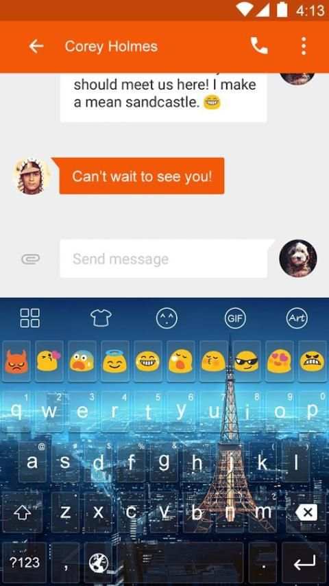 Paris Blue Sky -Emoji Keyboard screenshot 5